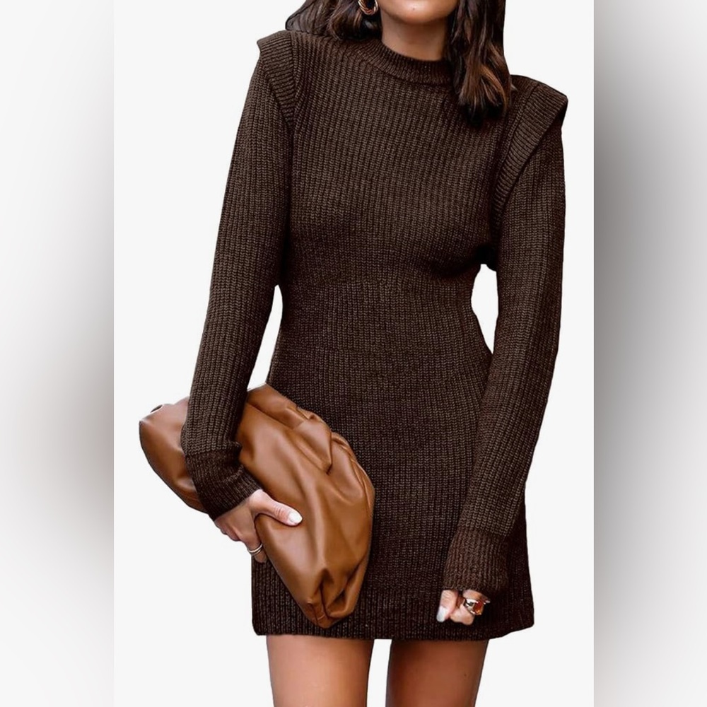 NWT BTFBM Women Brown Sweater Bodycon Short Dress / Medium
